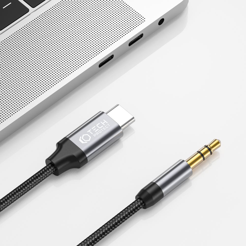 Tech-Protect Tech-Protect 1m USB-C - AUX Ljudadapter UltraBoost Svart