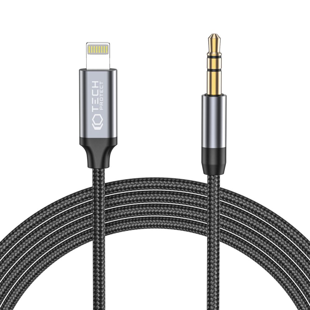 Tech-Protect Tech-Protect 1m Lightning - AUX Ljudadapter UltraBoost Svart