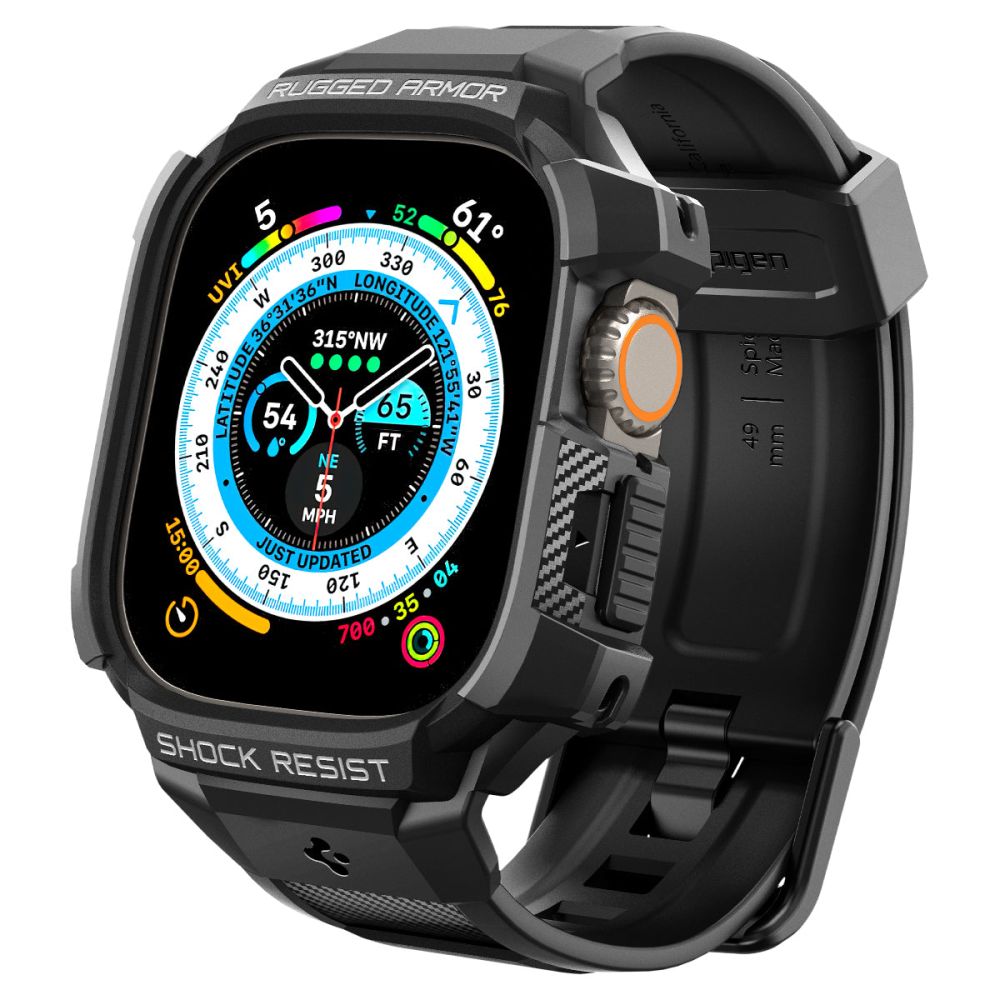 Spigen Spigen Apple Watch Ultra 49 mm Skal/Armband Rugged Armor 'Pro' Svart
