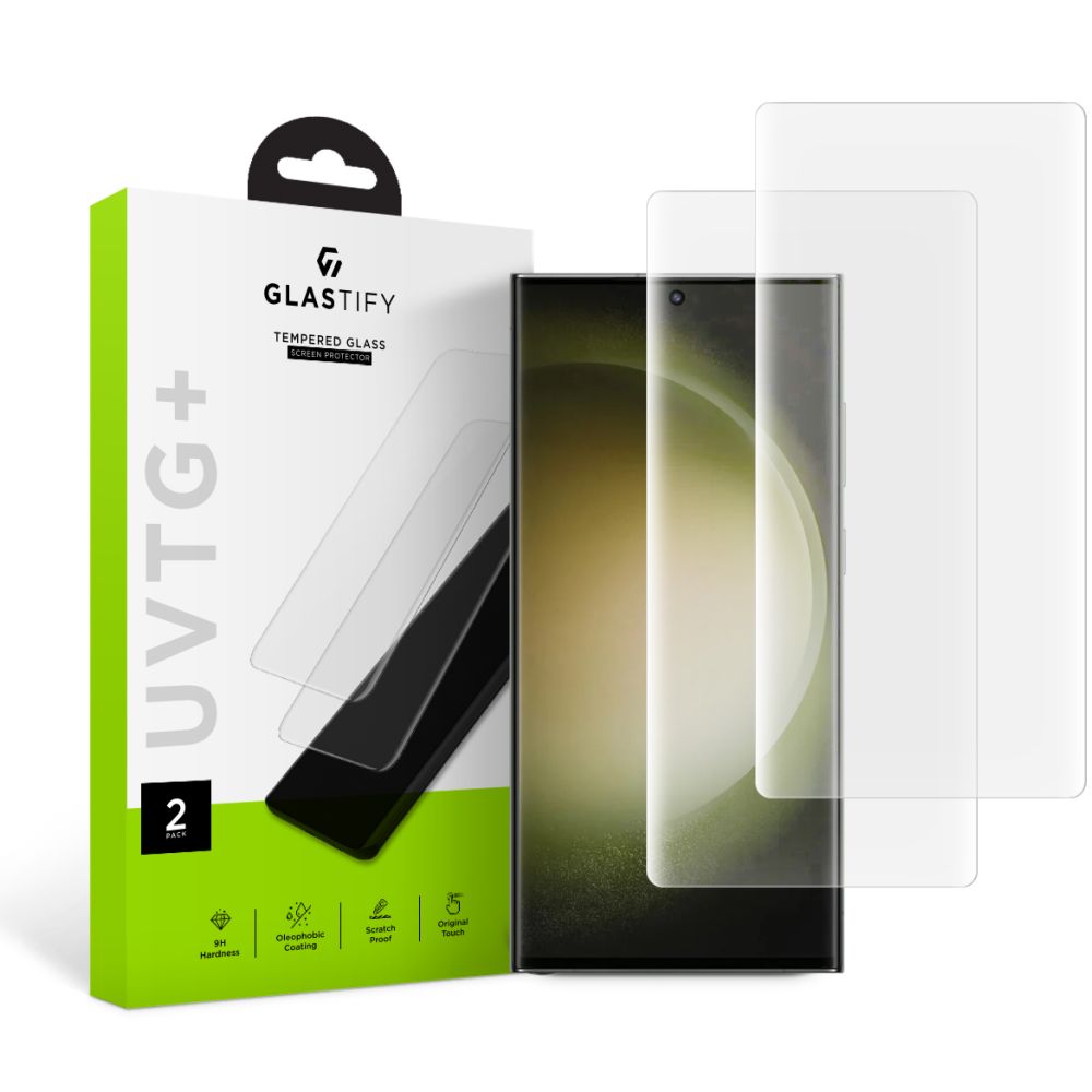 Glastify Glastify Samsung Galaxy S23 Ultra 2-PACK UV Skärmskydd Härdat Glas