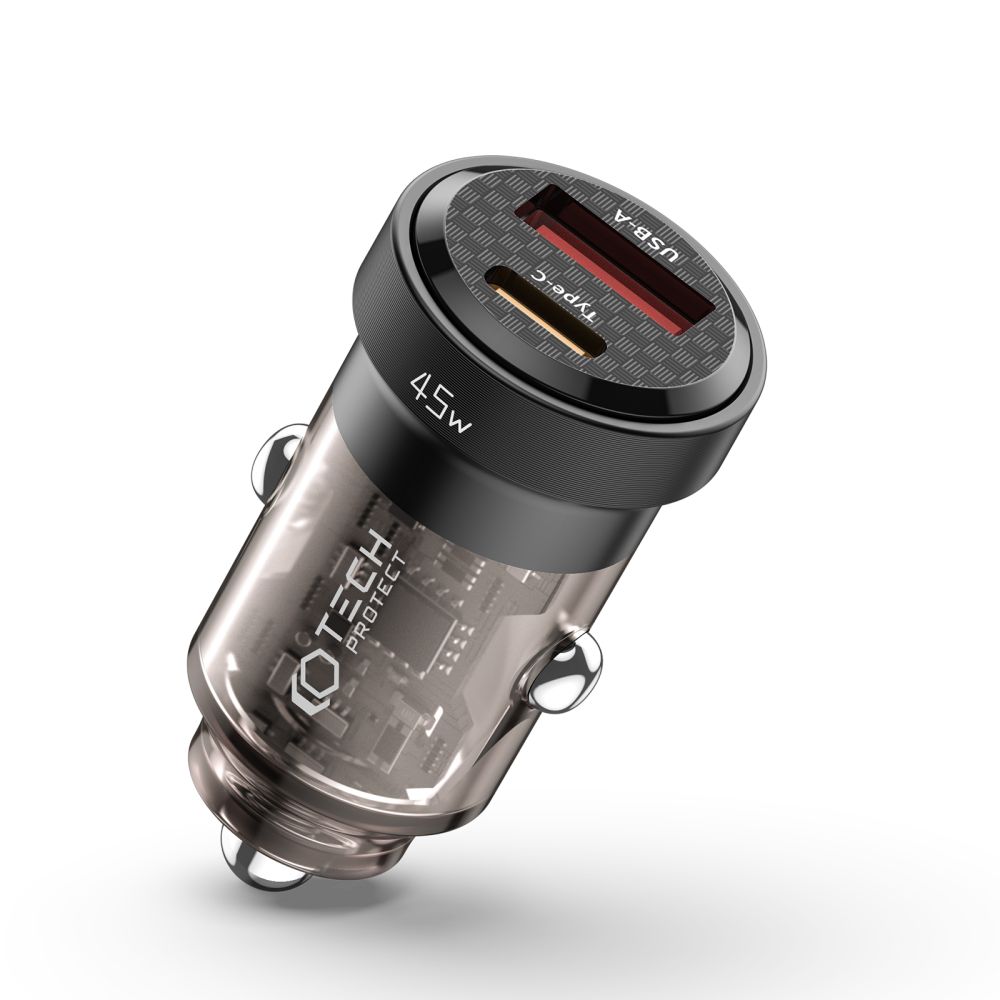 Tech-Protect Tech-Protect 45W PD QC USB-C/USB-A Billaddare Svart
