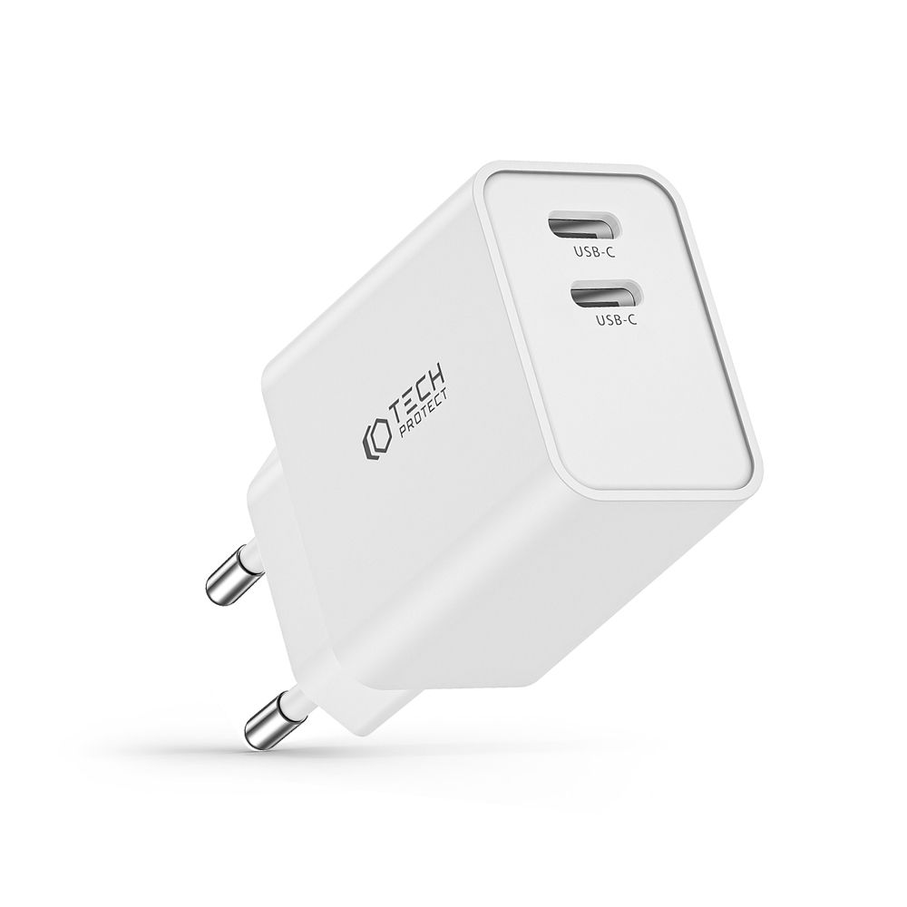 Tech-Protect Tech-Protect 35W PD 2x USB-C Väggladdare Vit