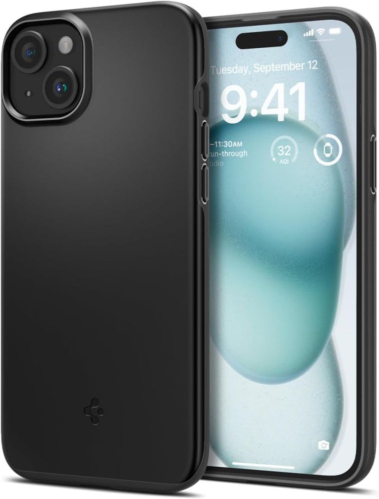 Spigen Spigen iPhone 15 Skal Thin Fit Svart