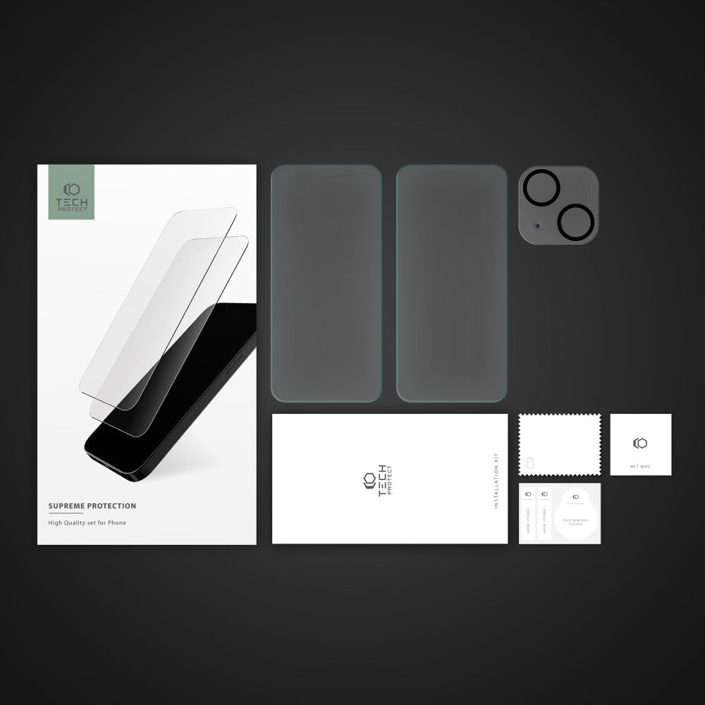 Tech-Protect Tech-Protect iPhone 15 3-PACK Skärmskydd/Linsskydd