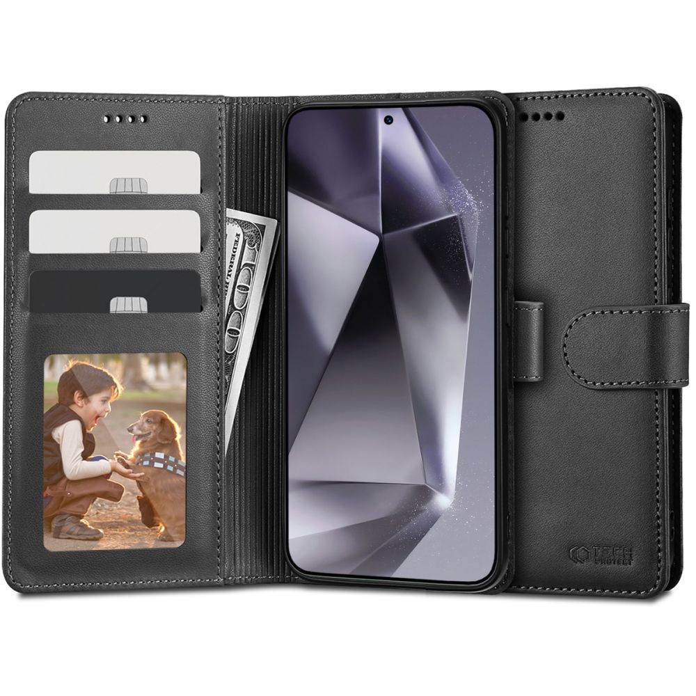 Tech-Protect Tech-Protect Samsung Galaxy S24 Ultra Fodral Läder Svart