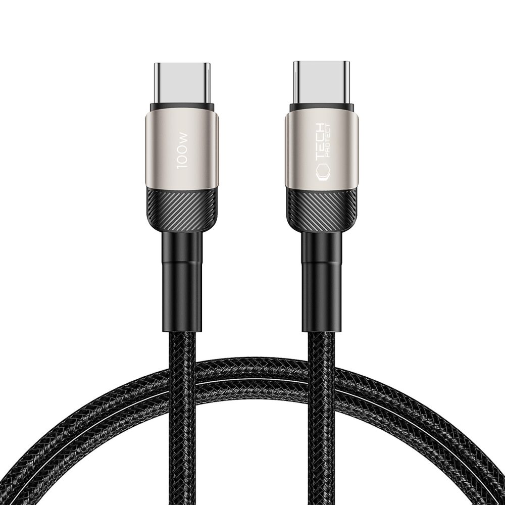 Tech-Protect 100W/5A 1m PD USB-C - USB-C Kabel UltraBoost Evo Titanium