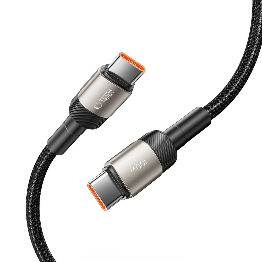Tech-Protect 100W/5A 1m PD USB-C - USB-C Kabel UltraBoost Evo Titanium