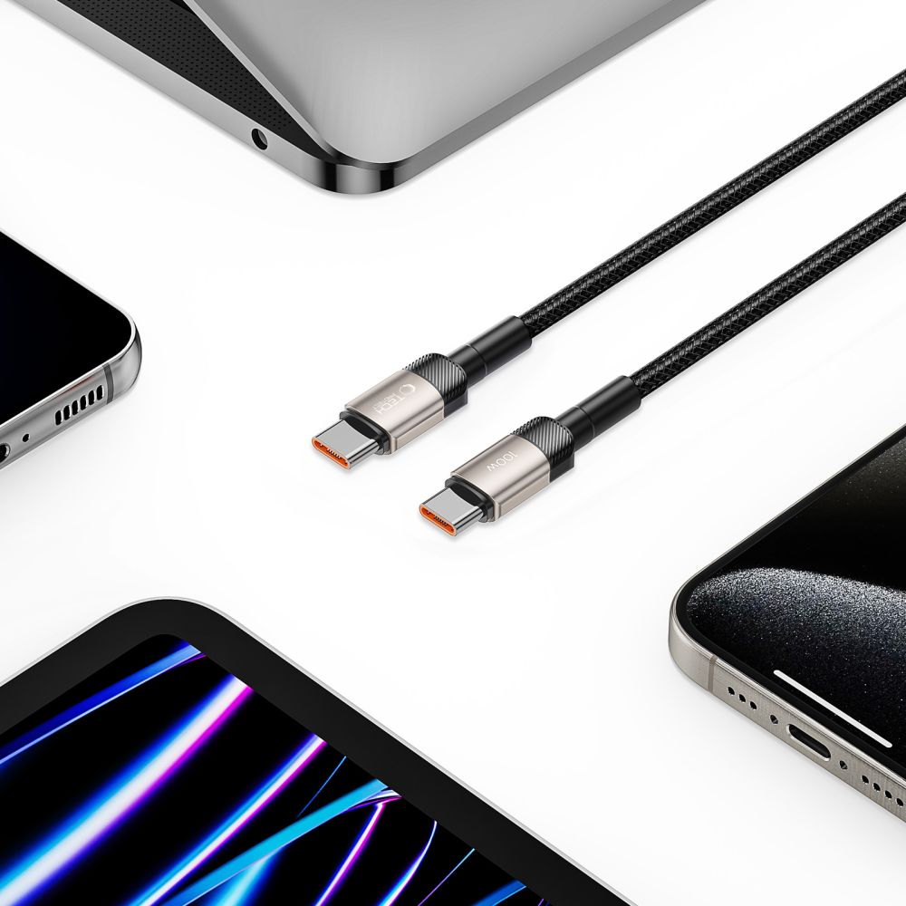 Tech-Protect 100W/5A 1m PD USB-C - USB-C Kabel UltraBoost Evo Titanium