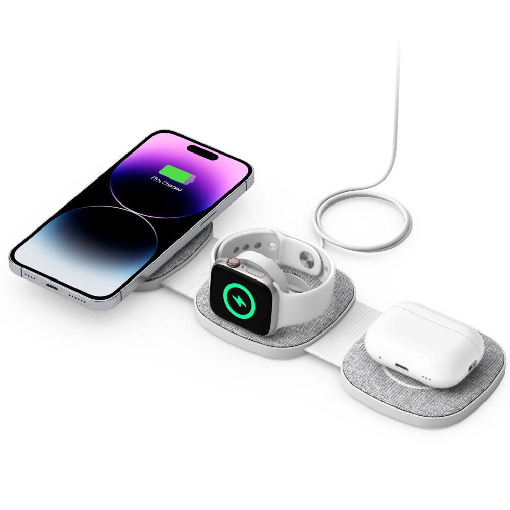 Tech-Protect Tech-Protect 15W 3in1 Magnetisk MagSafe Qi Laddare Grå