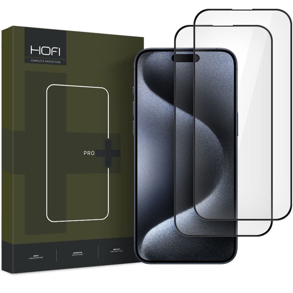 HOFI HOFI iPhone 16 Pro Max 2-PACK Skärmskydd Pro+ Heltäckande Svart