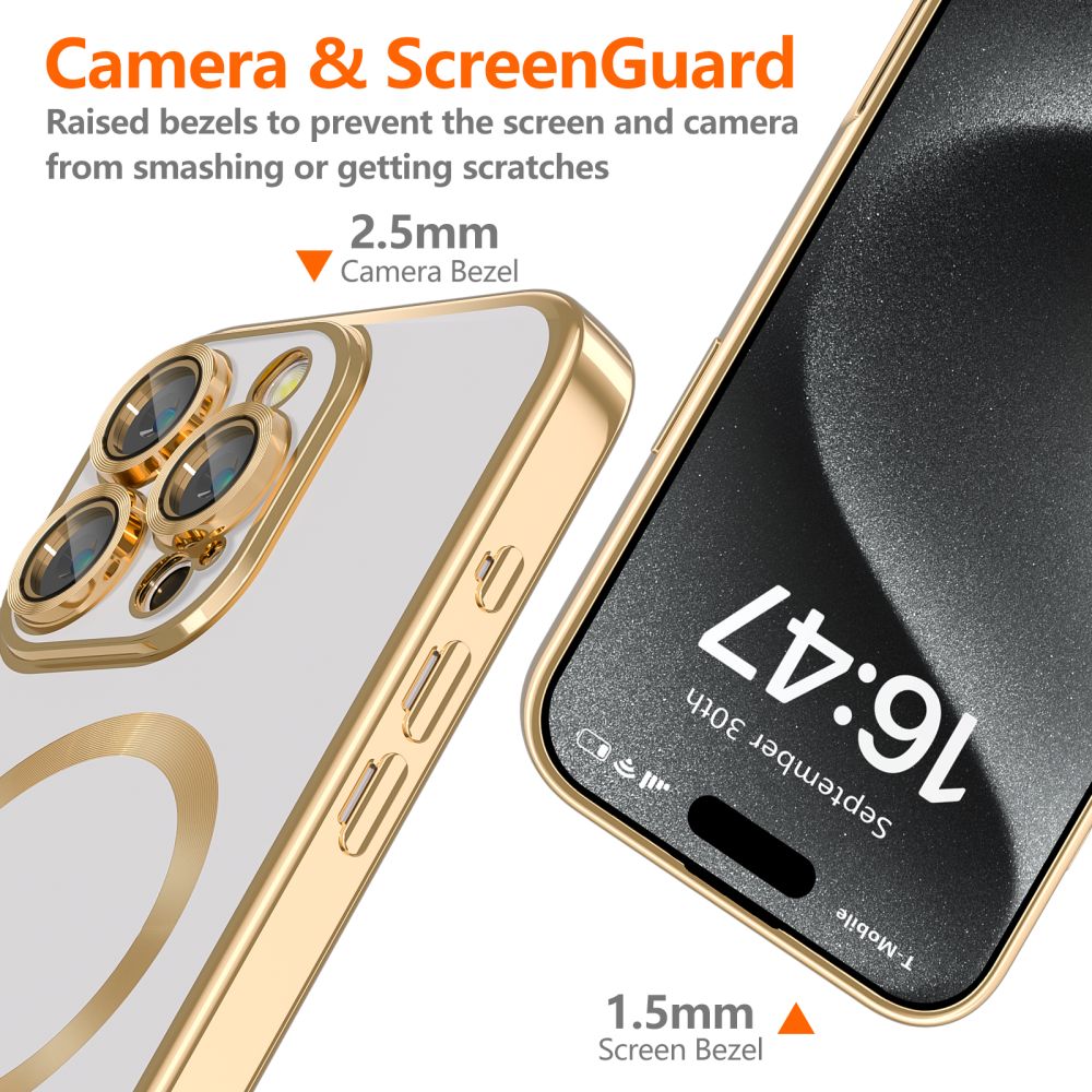 Tech-Protect Tech-Protect iPhone 16 Pro Max Skal MagSafe MagFlex Shiny Gold