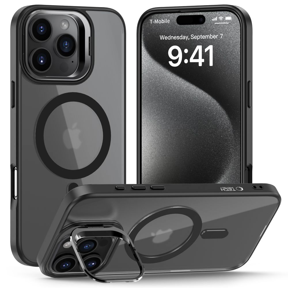 Tech-Protect Tech-Protect iPhone 16 Pro Skal MagSafe MagStand Matt Svart
