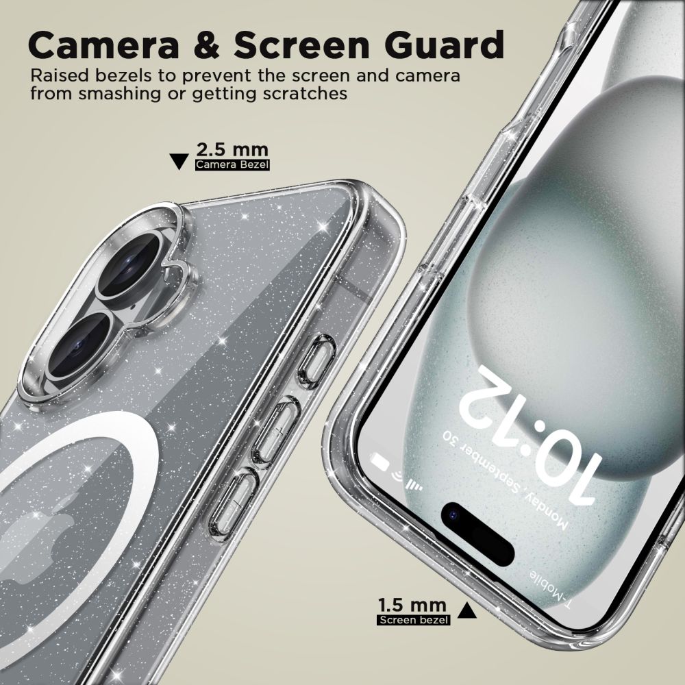 Tech-Protect Tech-Protect iPhone 16 Skal MagSafe FlexAir Hybrid Glitter