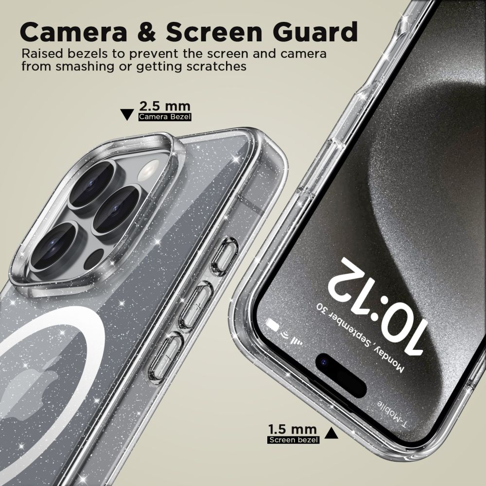 Tech-Protect Tech-Protect iPhone 16 Pro Skal MagSafe FlexAir Hybrid Glitter