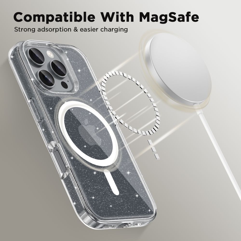 Tech-Protect Tech-Protect iPhone 16 Pro Max Skal MagSafe FlexAir Hybrid Glitter