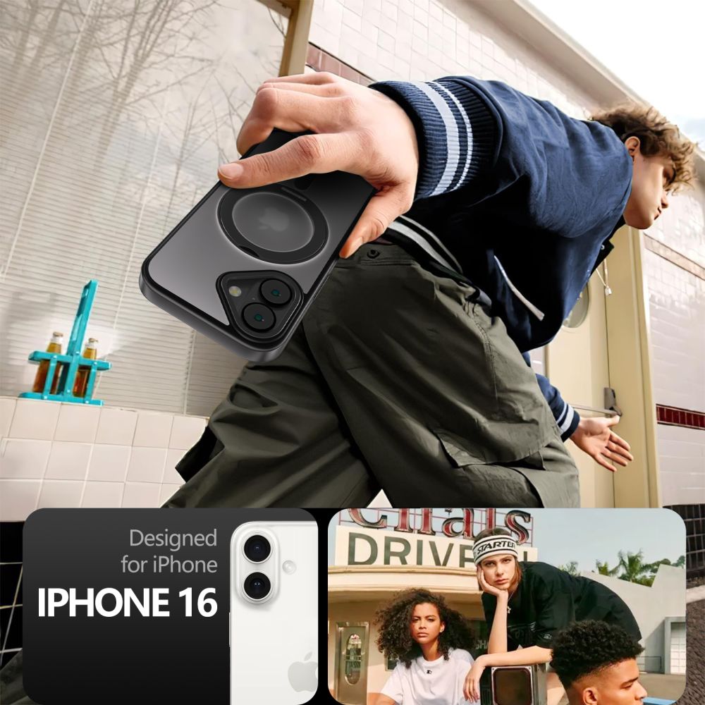 Tech-Protect Tech-Protect iPhone 16 Skal MagSafe MagRing Matt Svart
