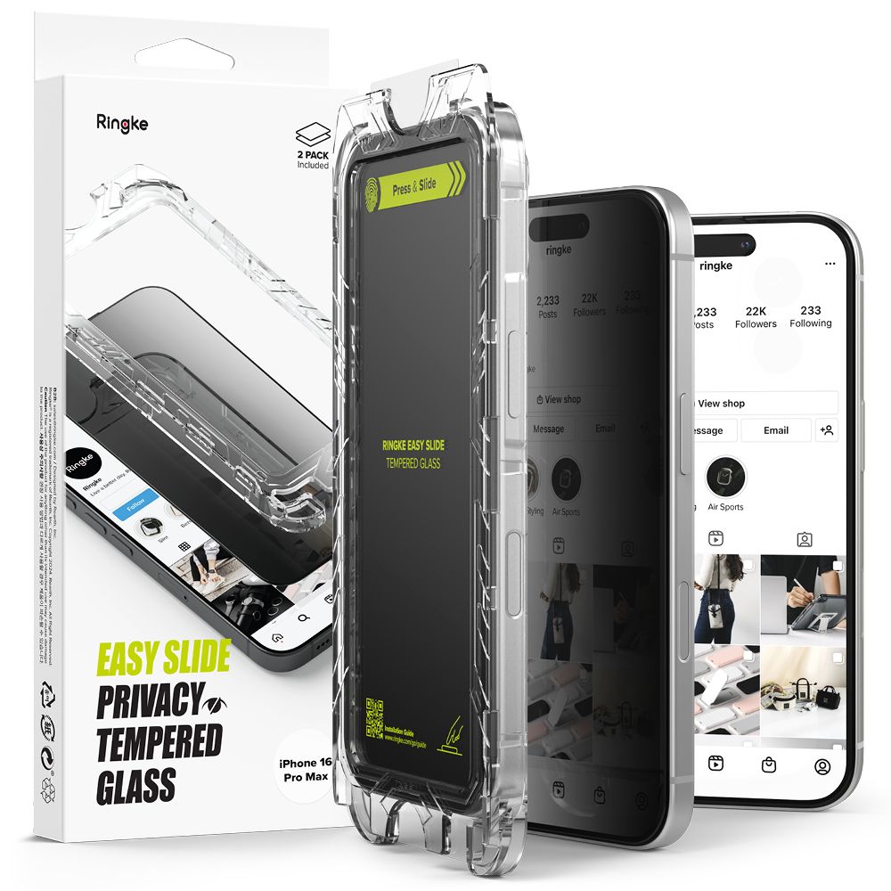 Ringke Ringke iPhone 16 Pro Max 2-PACK Skärmskydd Easy Slide Privacy