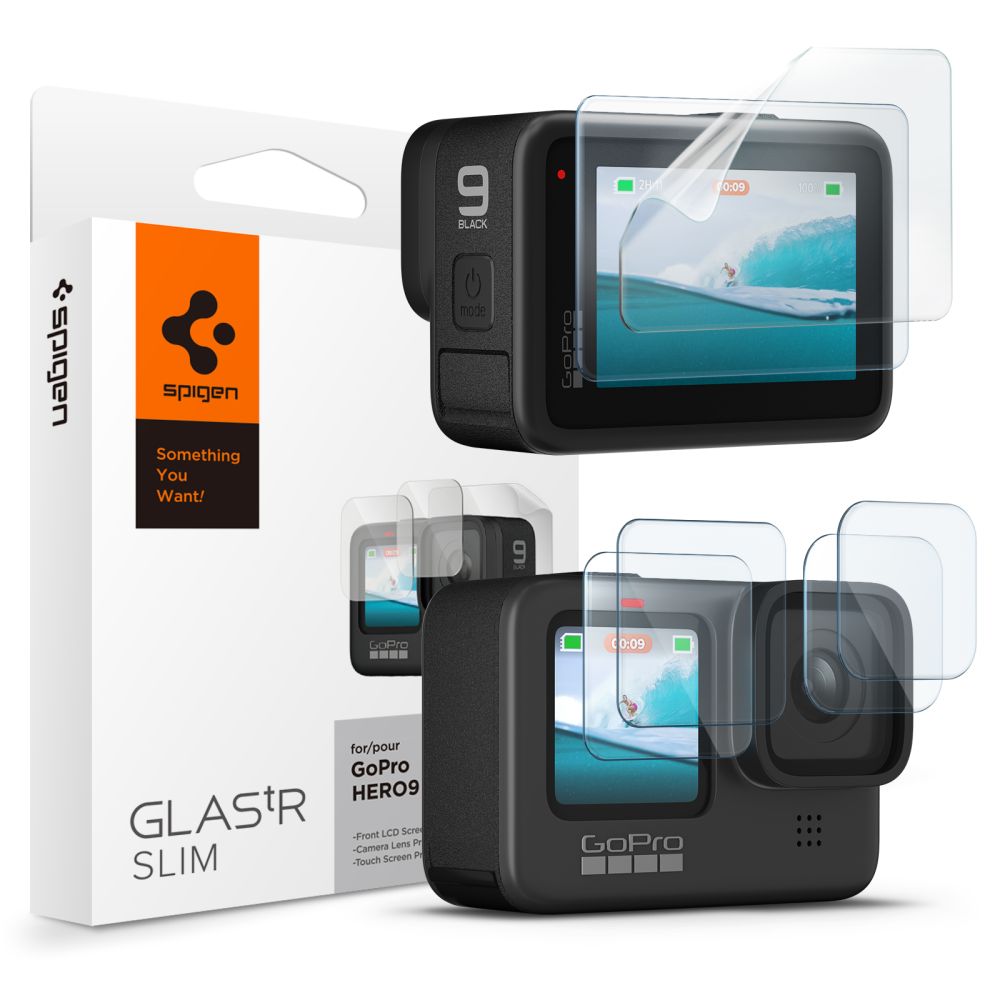 Spigen Spigen GoPro Hero 12/11/10/9 2-SET Glas.tR Slim + Film Transparent