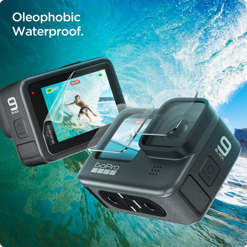 Spigen Spigen GoPro Hero 12/11/10/9 2-SET Glas.tR Slim + Film Transparent
