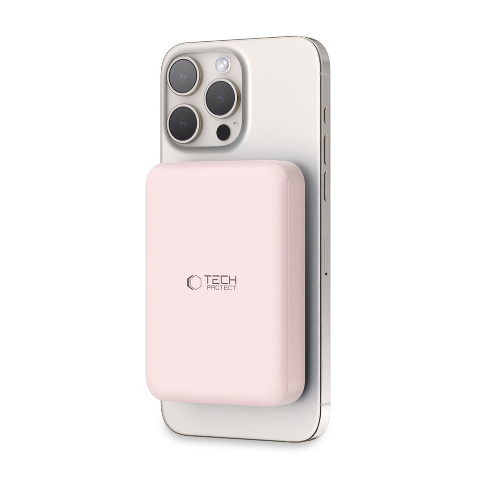 Tech-Protect Tech-Protect 10000 mAh MagSafe Powerbank LifeMag Rosa