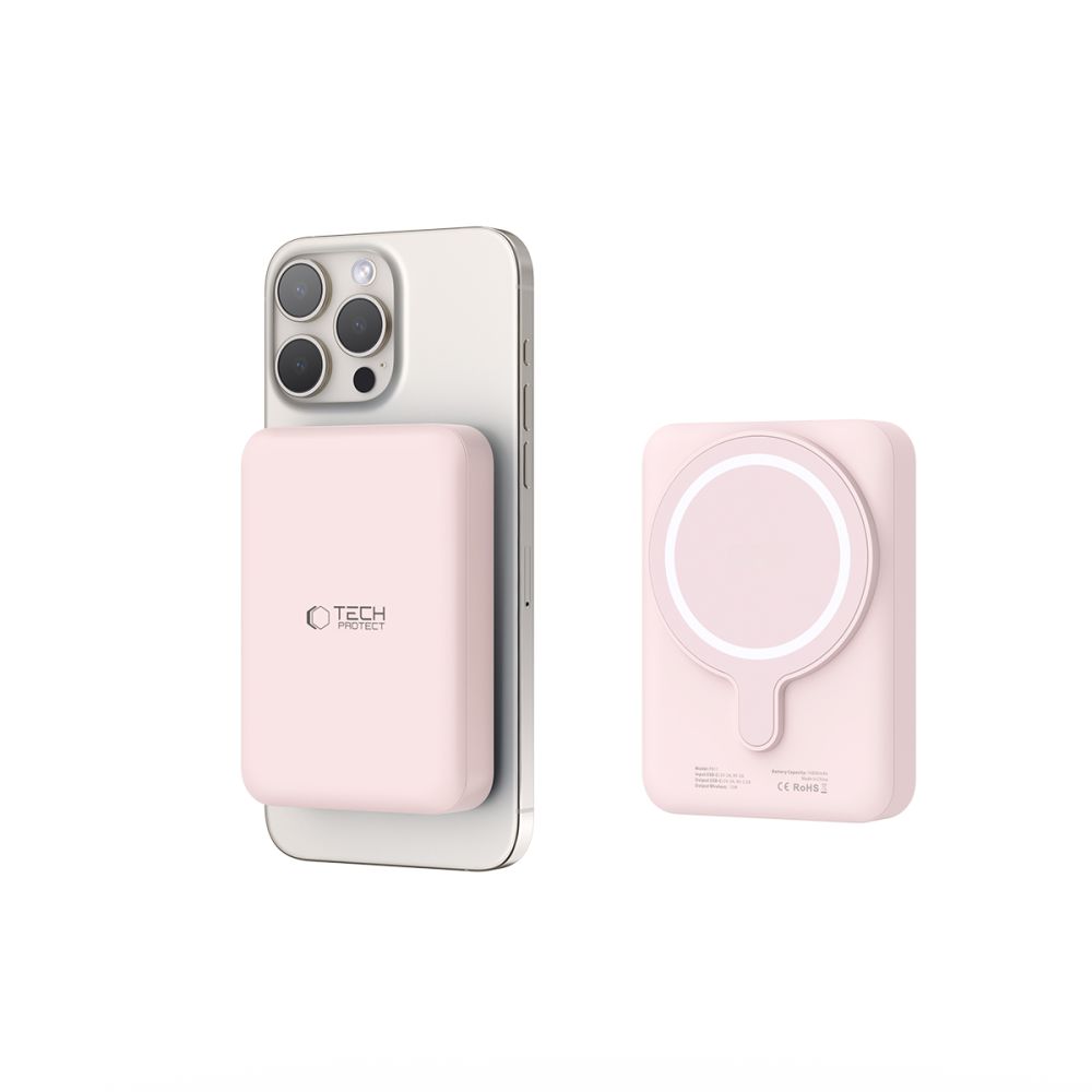 Tech-Protect Tech-Protect 10000 mAh MagSafe Powerbank LifeMag Rosa