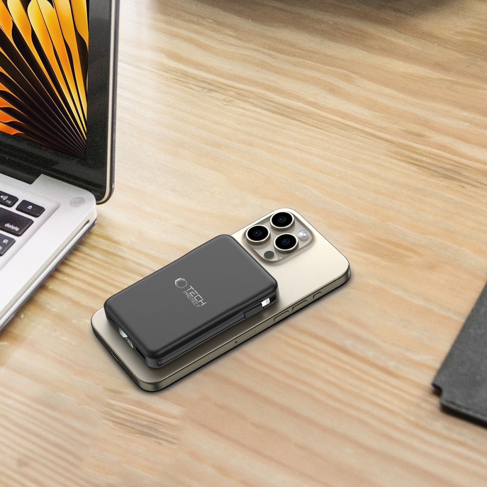 Tech-Protect Tech-Protect 10000 mAh MagSafe Powerbank LifeMag Svart