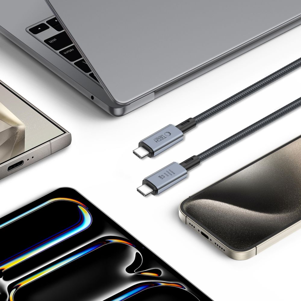 Tech-Protect Tech-Protect 1 m 240W PD 8K USB-C/USB-C Kabel UltraBoost Grå