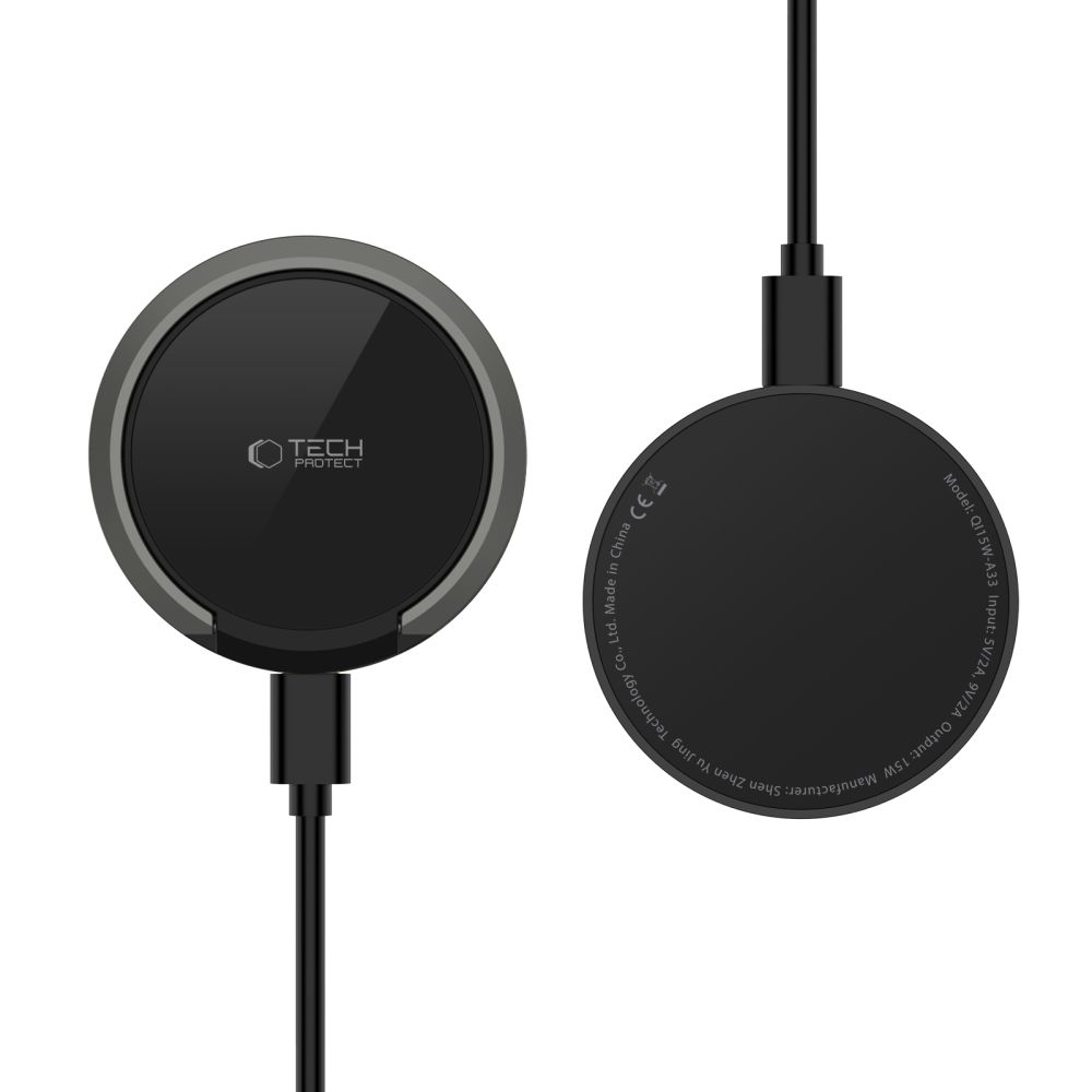 Tech-Protect Tech-Protect 15W Qi Magnetisk MagSafe Laddare Trådlös Svart
