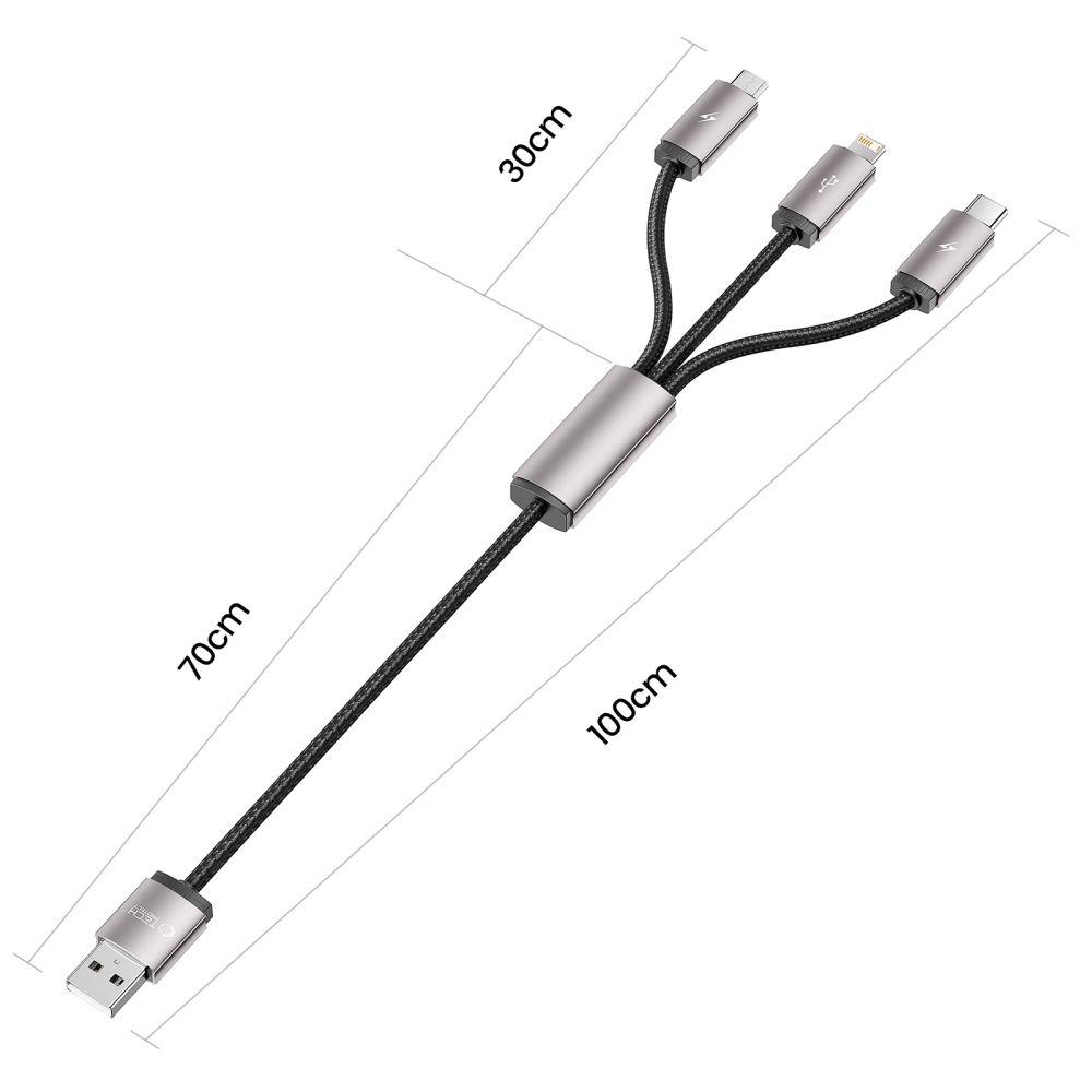 Tech-Protect Tech-Protect 1 m 3.5A 3in1 USB-C/Lightning/Micro Kabel UltraBoost