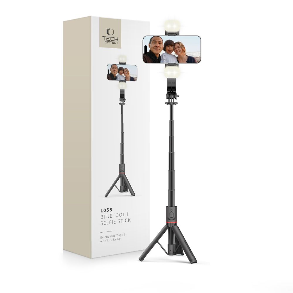 Tech-Protect Tech-Protect Bluetooth Selfie Stick Tripod Med Led Light Svart