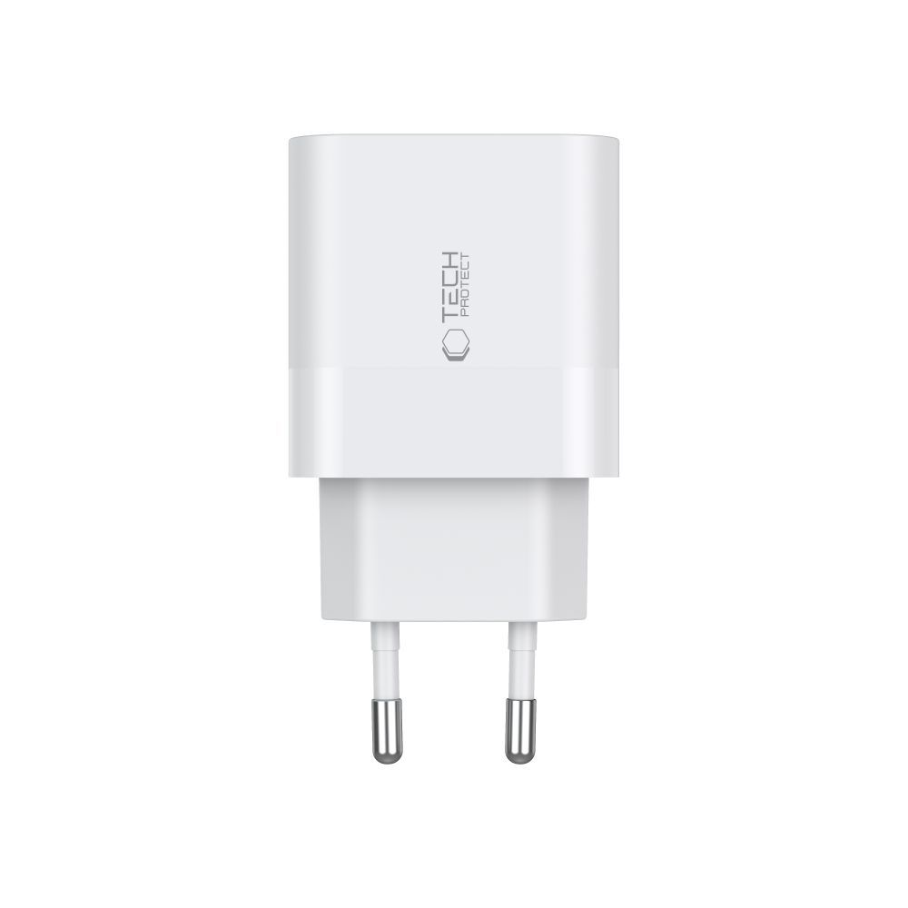 Tech-Protect Tech-Protect 20W PD 2x USB-C Väggladdare Vit