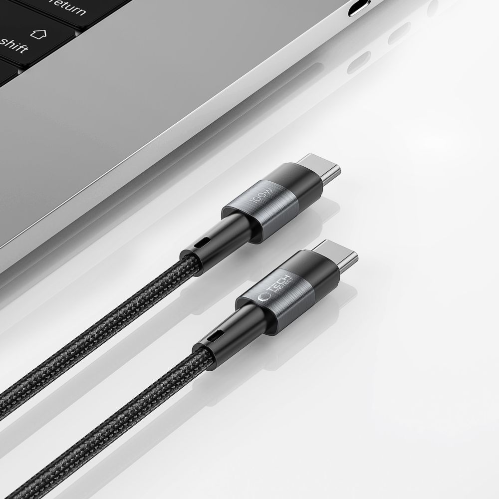 Tech-Protect Tech-Protect 3 m 100W/5A PD USB-C - USB-C Kabel UltraBoost Grå