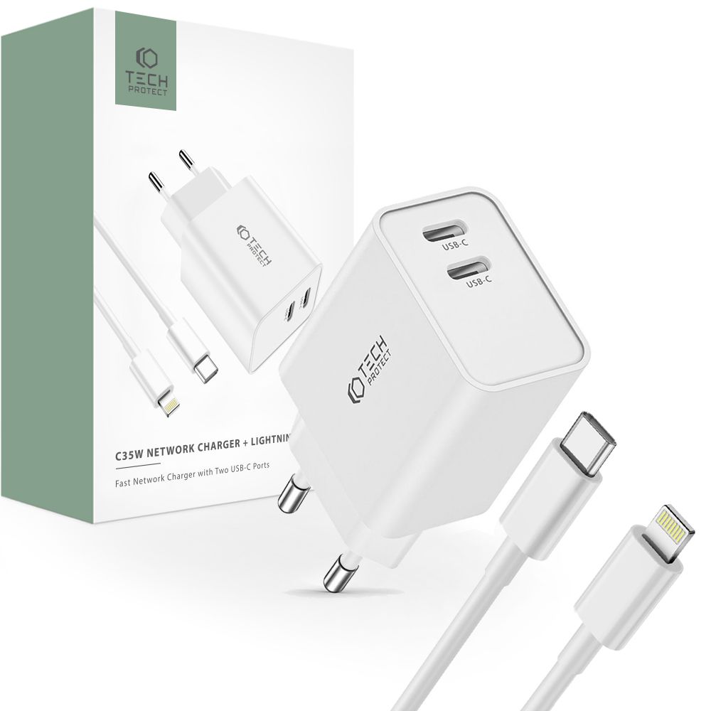 Tech-Protect Tech-Protect 35W Väggladdare PD Inkl. Lightning Kabel UltraBoost