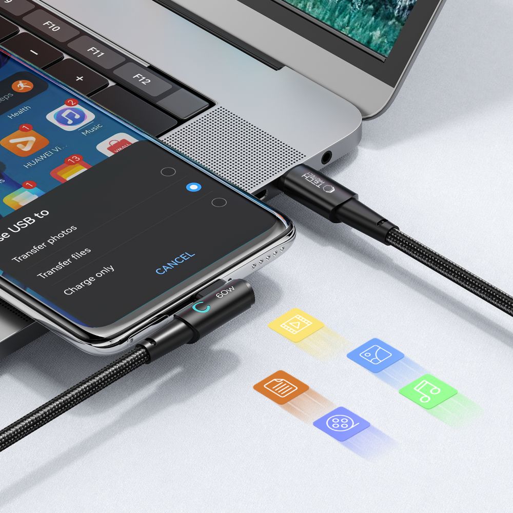 Tech-Protect Tech-Protect 1 m 60W/6A USB-C - USB-C Kabel UltraBoost Grå
