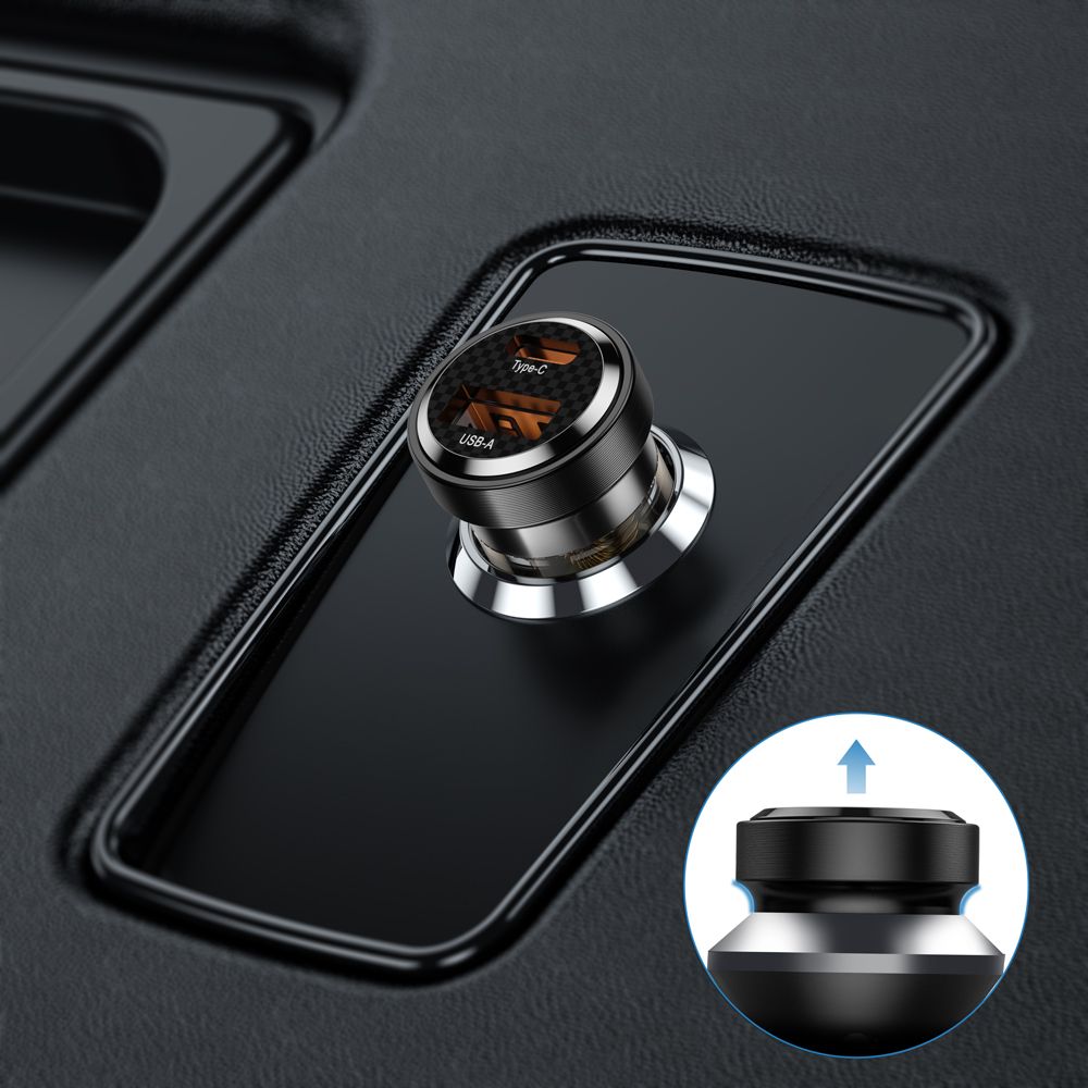 Tech-Protect Tech-Proctet 30W PD QC USB-C/USB-A Billaddare Svart