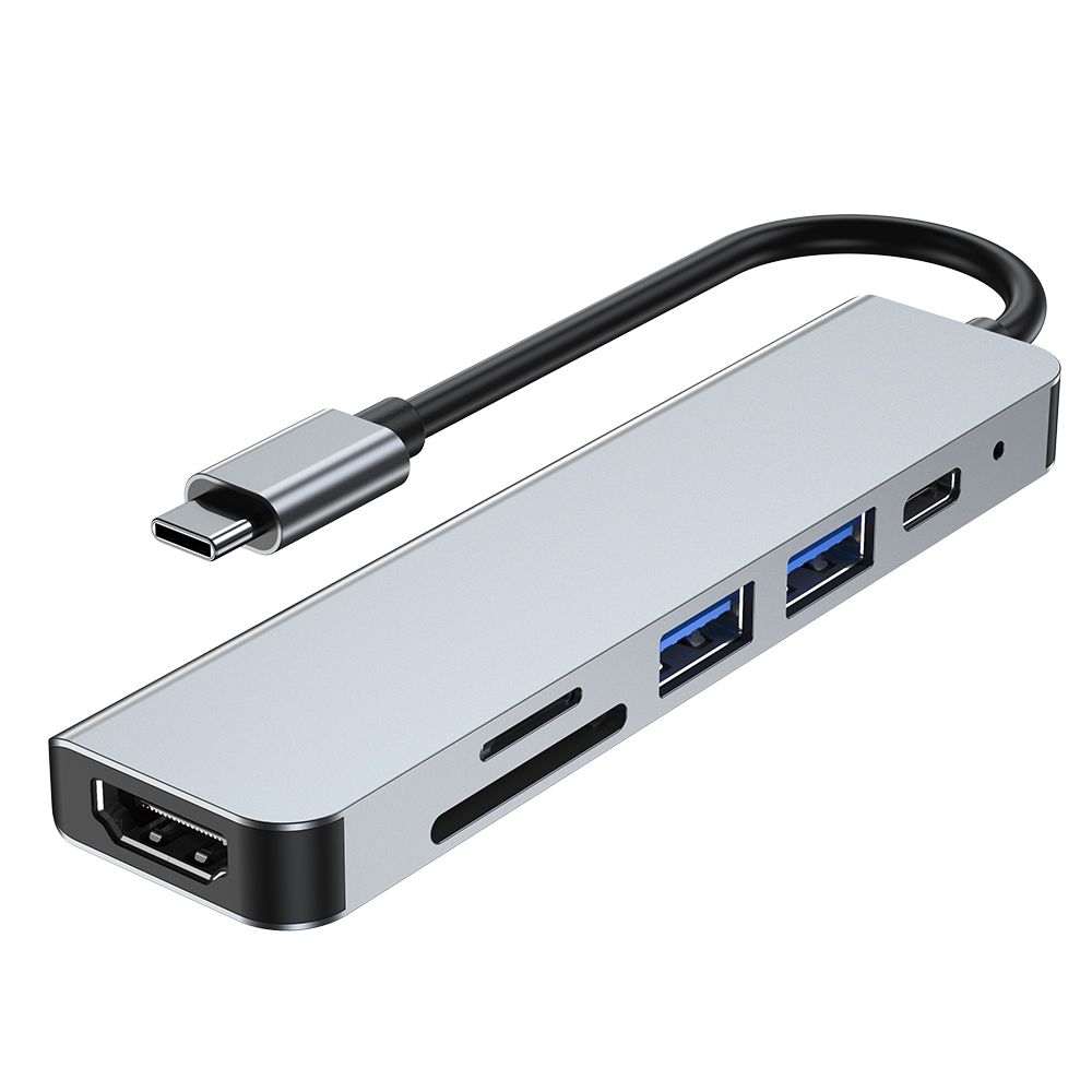 Tech-Protect Tech-Protect 6in1 USB-C Hub USB/USB-C/Minneskortläsare Grå
