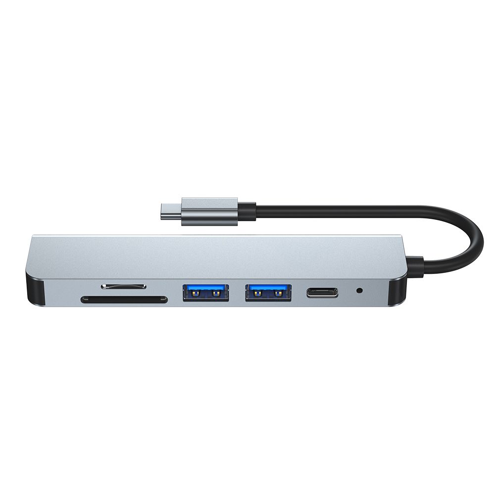 Tech-Protect Tech-Protect 6in1 USB-C Hub USB/USB-C/Minneskortläsare Grå
