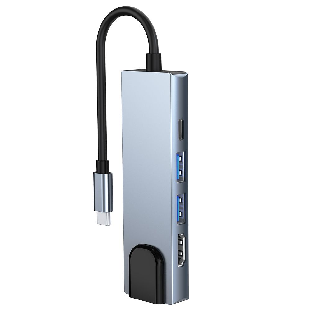 Tech-Protect Tech-Protect 5in1 USB-C Hub USB/HDMI/Ethernet/USB-C Grå