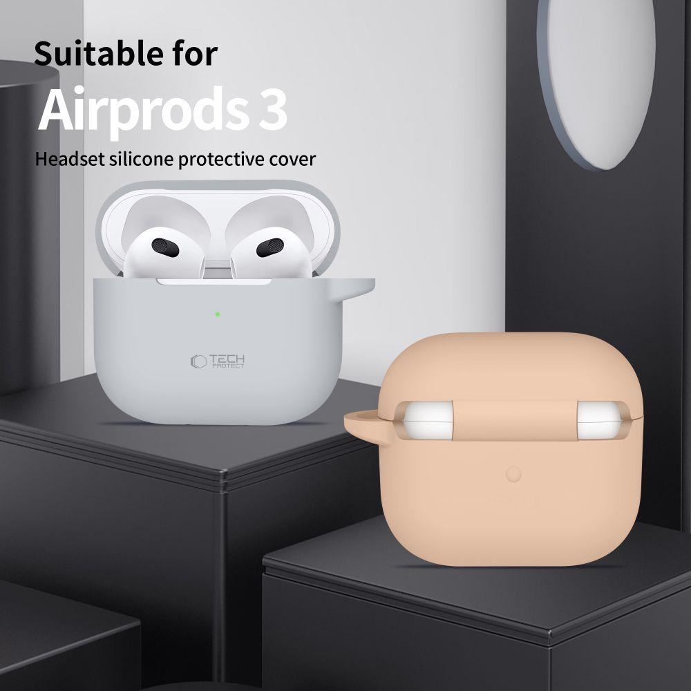 Tech-Protect Tech-Protect AirPods 3 Skal Silikon Hook Crayon Grey
