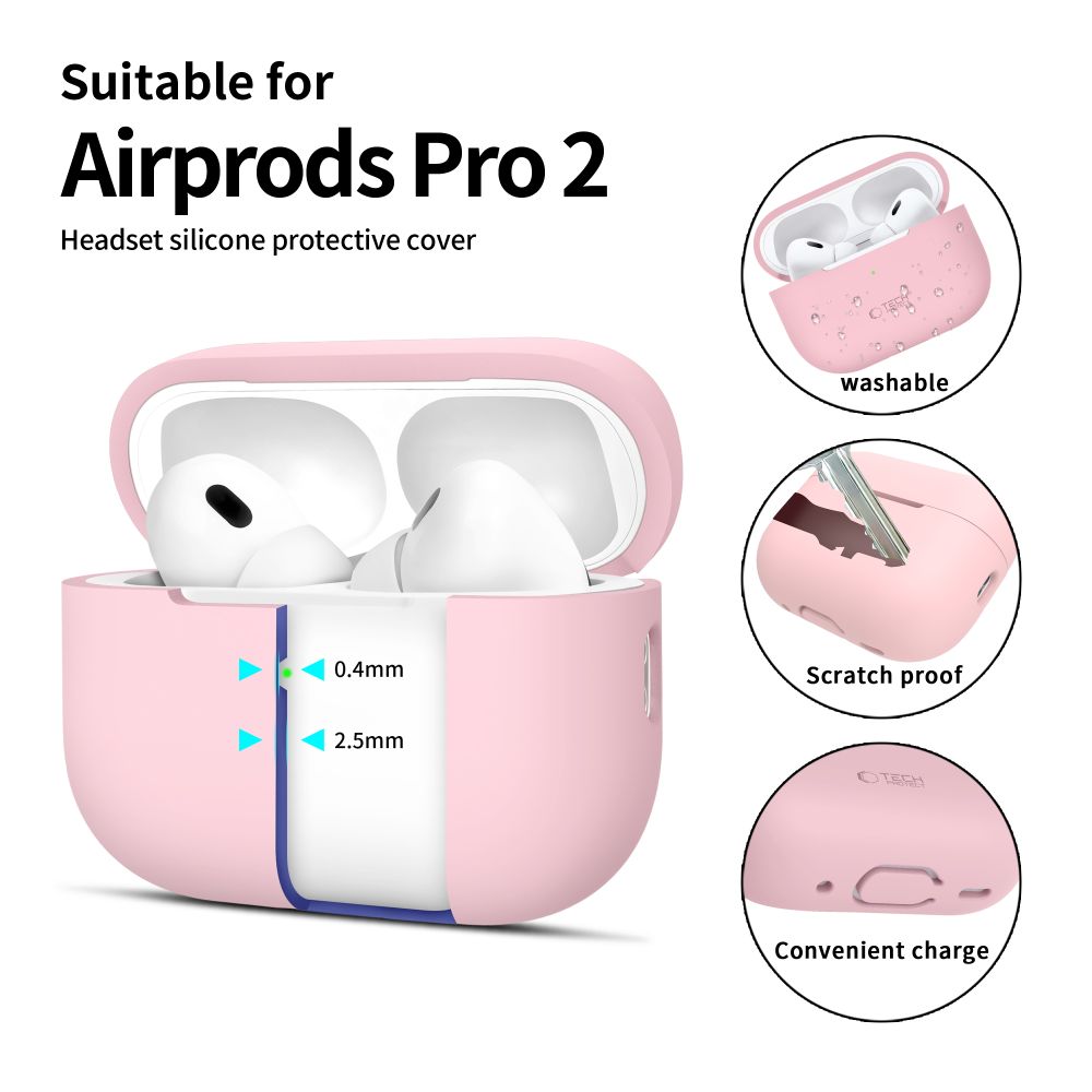 Tech-Protect Tech-Protect AirPods Pro 1/2 Skal Silikon Dusty Pink