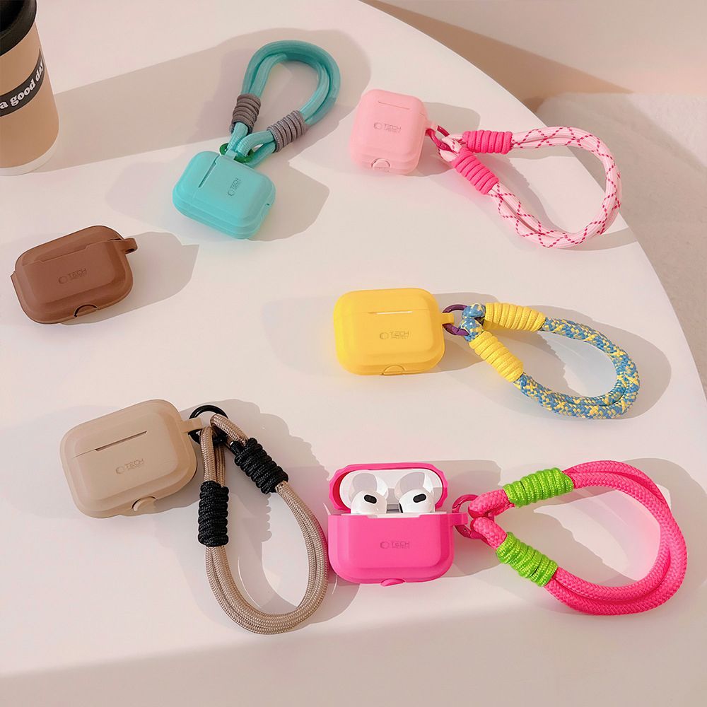 Tech-Protect Tech-Protect AirPods Pro 1/2 Skal Silikon Rope Caffe Latte