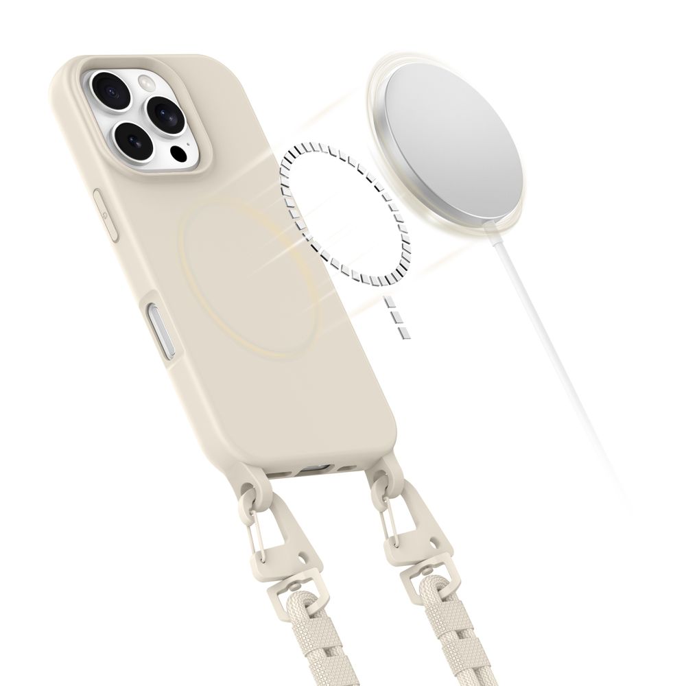 Tech-Protect Tech-Protect iPhone 16 Pro Max Skal MagSafe MagNecklace Latte