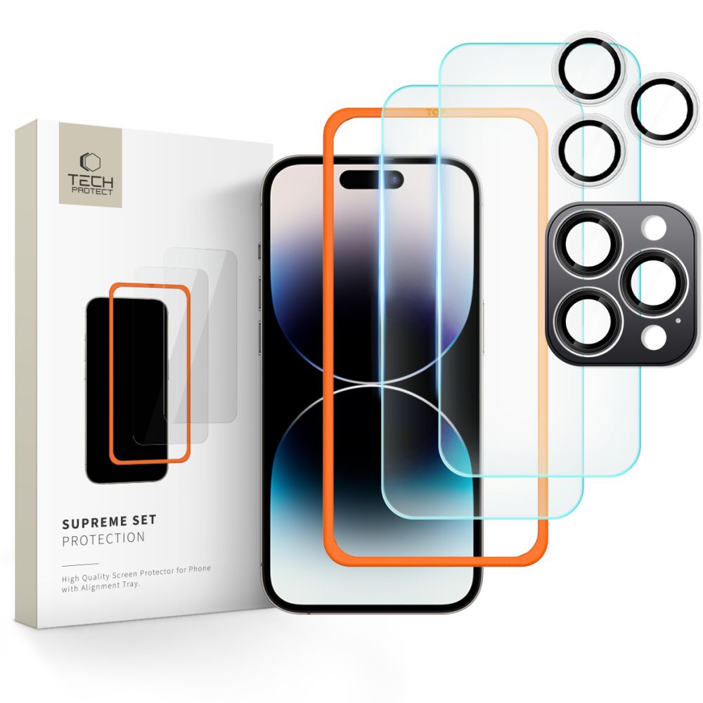 Tech-Protect Tech-Protect iPhone 16 Pro Max 3-PACK Skärmskydd/Linsskydd