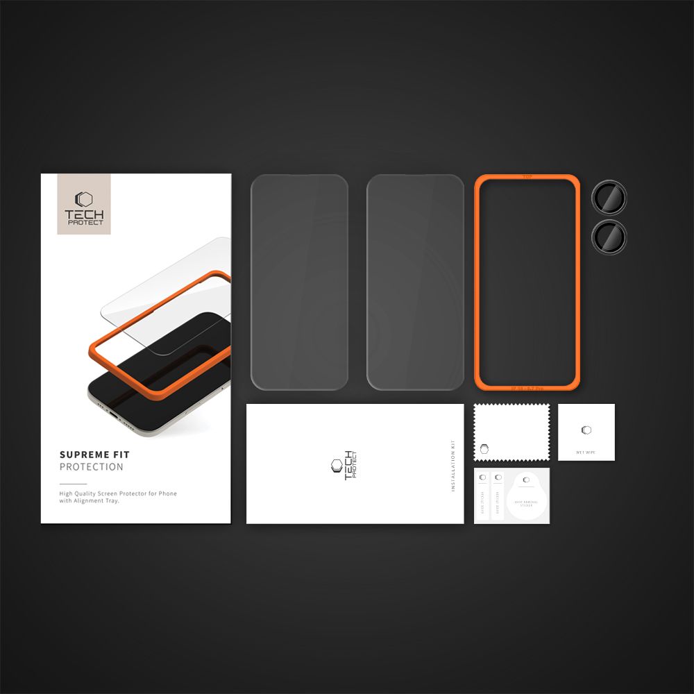 Tech-Protect Tech-Protect iPhone 16 3-PACK Skärmskydd/Linsskydd