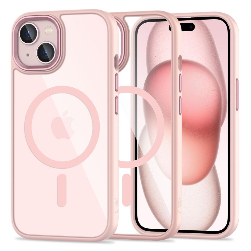 Tech-Protect Tech-Protect iPhone 15 Skal MagSafe MagMat Rosa/Transparent