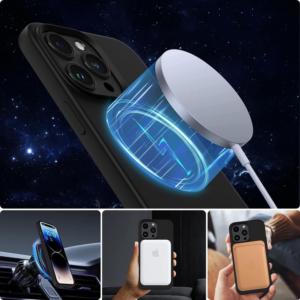 Tech-Protect Tech-Protect iPhone 15 Skal MagSafe Silikon Matt Svart