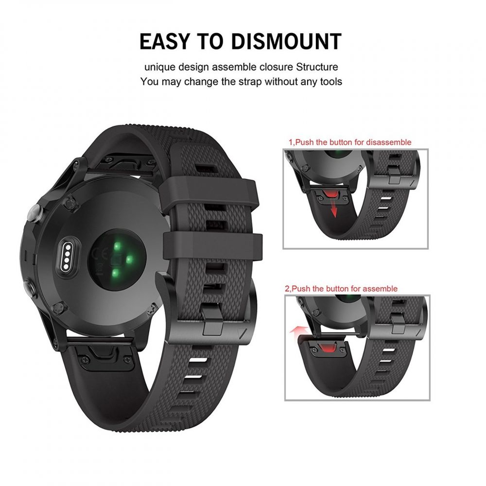 Tech-Protect Tech-Protect Garmin Fenix 5/6/6 Pro/7 Armband Smooth Svart