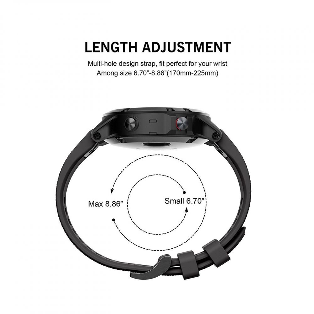 Tech-Protect Tech-Protect Garmin Fenix 5/6/6 Pro/7 Armband Smooth Svart