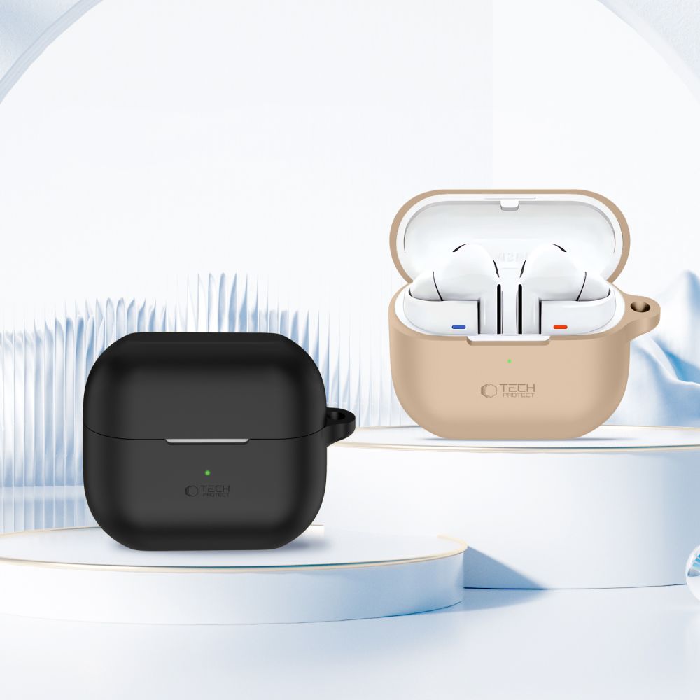 Tech-Protect Tech-Protect Galaxy Buds 3/3 Pro Skal Silikon Hook Caffe Latte