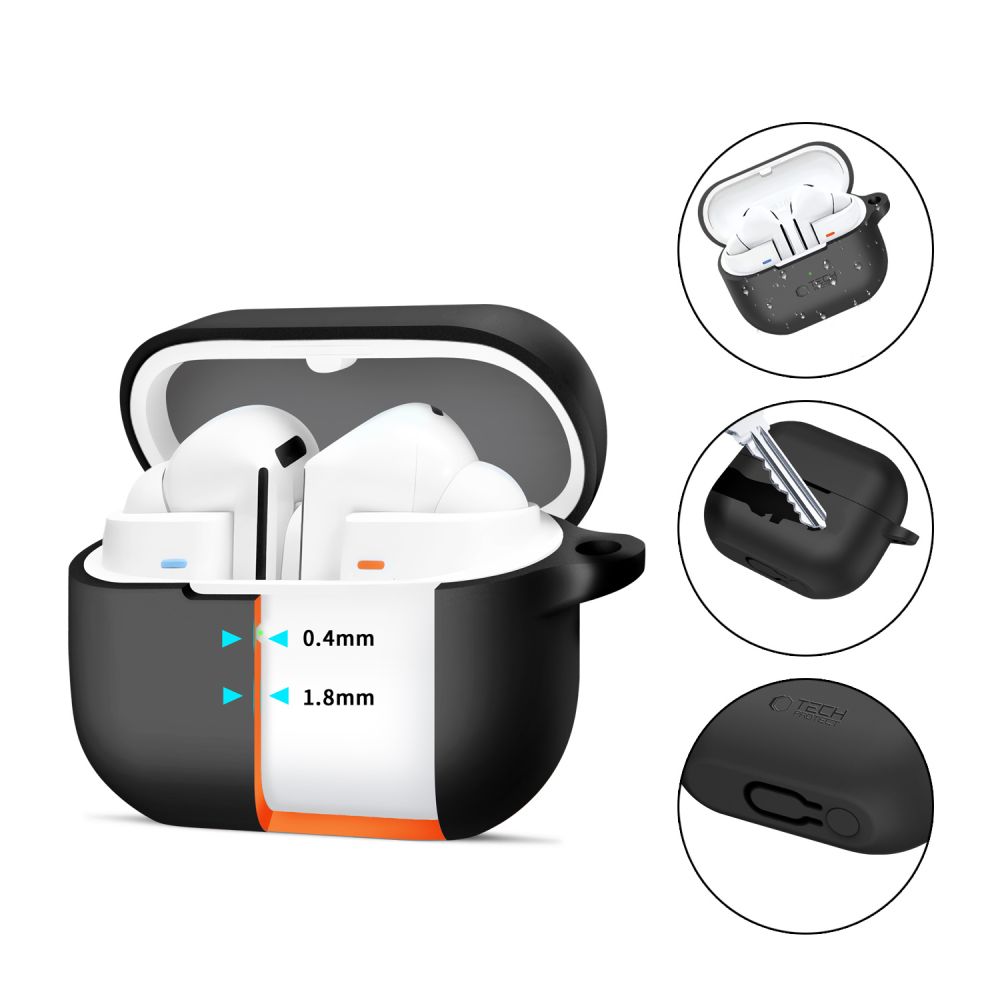 Tech-Protect Tech-Protect Galaxy Buds 3/3 Pro Skal Silikon Hook Svart